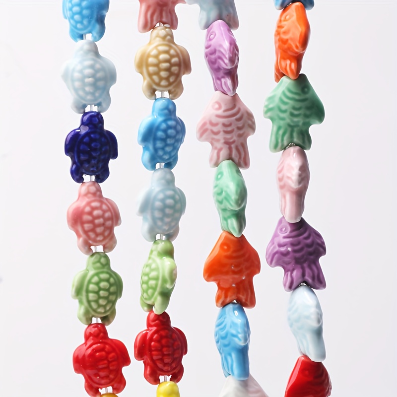 10 Random Ceramic Small Fish Beads for DIY Jewellery